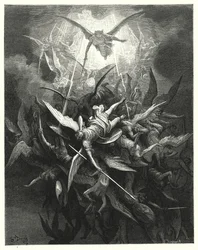 Illustrazione di Gustave Doré per Il Paradiso Perduto di Milton, Libro I, versi 44, 45